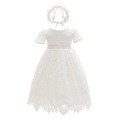 CareCheer - Vestido de bautizo, para bautizo, para bautizo, para niña de flores, para ocasiones especiales, Marfil, 6 meses