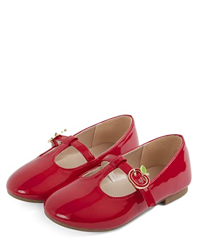 Gymboree - Zapatos Planos de Ballet para bebés y niños pequeños, Apple Royal Rojo, 13 Big Kid