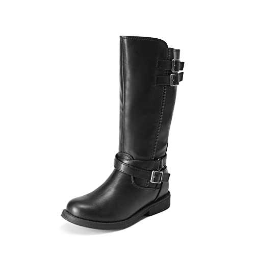 DREAM PAIRS Botas de Equitación de Invierno hasta la Rodilla para Niñas LUCKID-03 Negro 20.0 cm