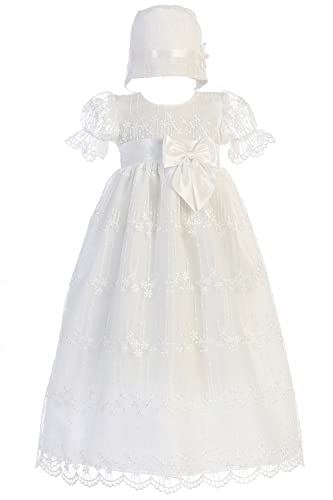 Vestidos de bautismo para bebé niña, vestidos de bautizo para bebé, ropa de encaje vestido de Bautizo para bebé Niña vestido, Blanco, 12 meses