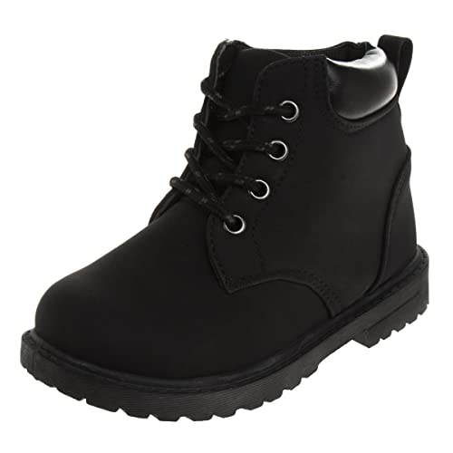 Josmo - Botas de trabajo unisex para senderismo al aire última intervensión, impermeables, con cordones, cómodas (niño pequeño), Negro -, 17 MX Niño pequeño