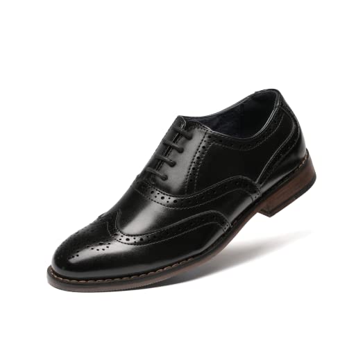 Bruno Marc Zapatos de Vestir Oxford de ni?o Prince_K2 Negro 5 M US Big Kid