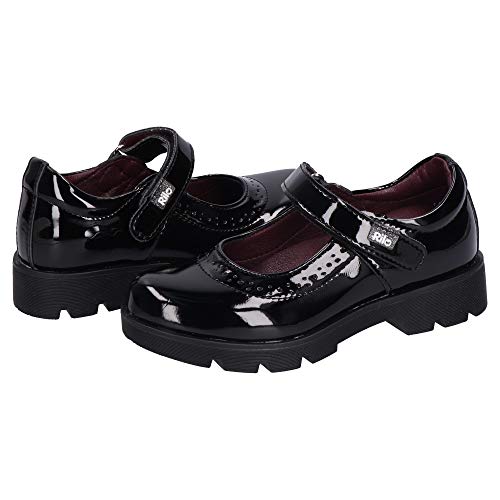 Rilo | Zapato de charol estilo choclo para niña color negro talla-21 TP9307