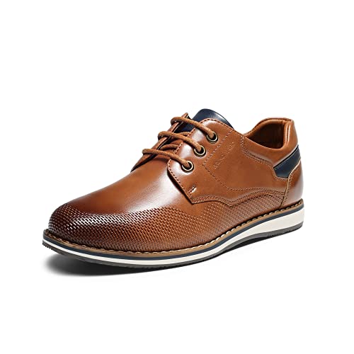 Bruno Marc Vestido Casual para ni?o Oxford Comfort Uniform Zapatos Formales, Marr?n, 5 Big Kid