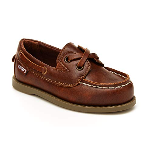 Carter's - Zapatos de Vestir Unisex para niños, Marrón Claro, 18 MX Niño pequeño