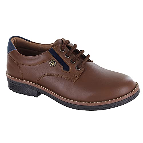 Audaz Zapatos Formales para Niño con Agujetas en Café Claro (CAFÉ Claro, 23.0 cm)