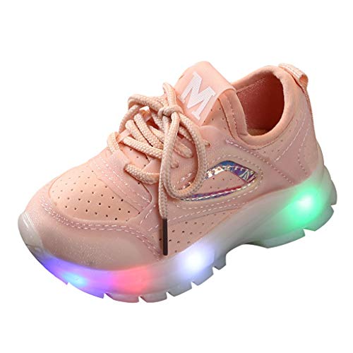 IKFIVQD Tenis deportivos para correr para niños, con luz LED, transpirables, para tenis