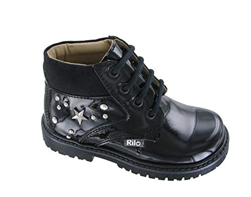 Botas para Niña Cordones CA5902 - Negro Charol