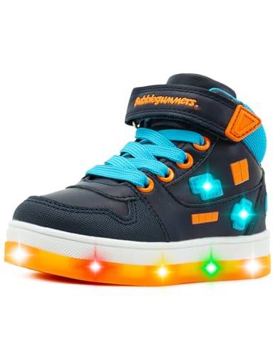 Bubble gummers Tenis Luz Led Bota Gamer Niño Importado 15-21 (Marino, Sistema Tallas Calzado JP, Niño (2-5 años), Medición, 17.0 cm)