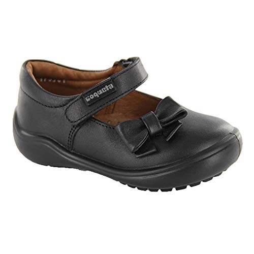 COQUETA Zapatos Escolares para Niña Fabricados En Piel Color Negro con Decoración De Moño 17