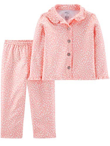 Simple Joys by Carter's - Conjunto de pijama estilo abrigo de 2 piezas, color rosa, puntos, 5T