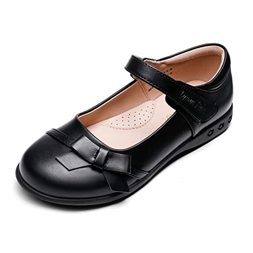 DREAM PAIRS Zapatos de Uniforme Escolar para Niñas Zapatos Planos Mary Jane SDFL2210K Negro/PU 19.0 cm