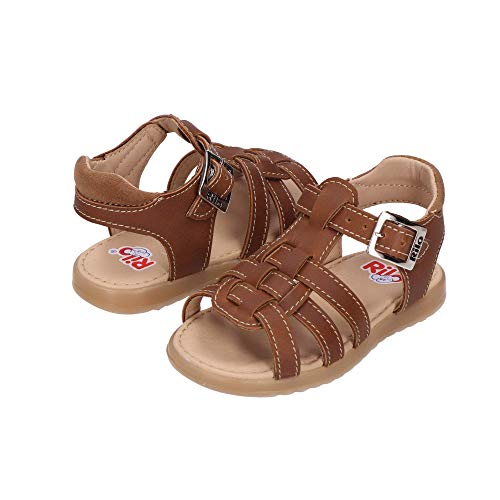 Rilo Huarache para Niños Color Camel Casual con Hebilla NZ3050 Talla 13.0 cms