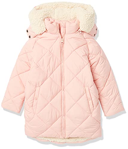 Amazon Essentials - Abrigo largo acolchado para niña, color rosa claro, talla G