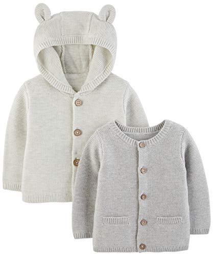 Simple Joys by Carter's - Suéter de punto unisex para bebé, paquete de 2, gris, 3-6 meses