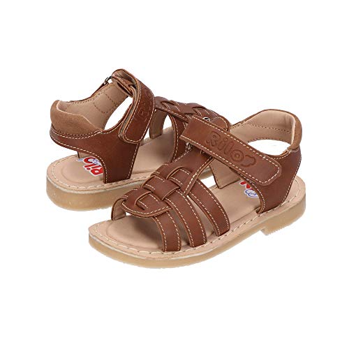 Rilo Huarache para Niños color Camel Casual con Velcro OL3750 Talla 16.0 cms