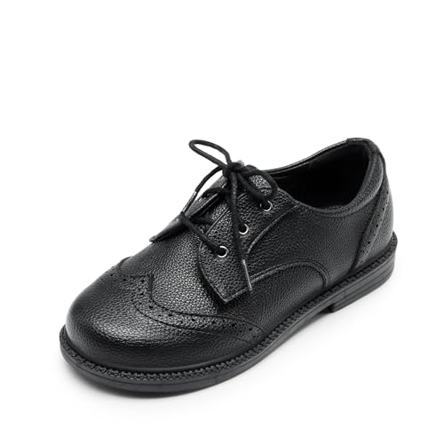 DREAM PAIRS Zapatos de Vestir para Niños y Niñas con Gancho y Bucle Oxfords Formales SDOX2401K Negro 16.0 cm