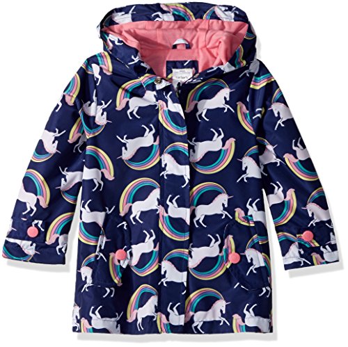 Carter's - chamarra impermeable favorita para niñas pequeñas, diseño de arcoíris, talla 4T, Unicornio arco iris, 4 Años